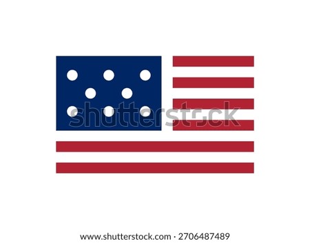 An artistic representation of the american flag in a modern, stylized design featuring stars and stripes.