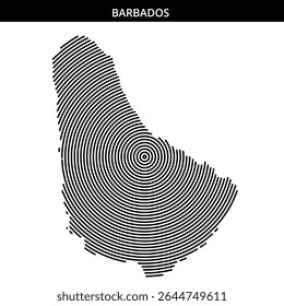 Artistic representation of Barbados using concentric circles.