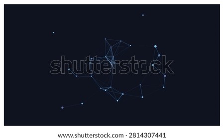 An artistic representation of a digital ecosystem with glowing blue and violet nodes connected by thin lines against a deep dark