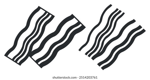 An artistic representation featuring stylized, abstract bacon strips in an illustrative manner