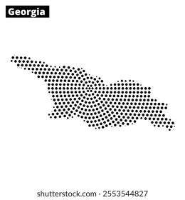 Artistic representation of Georgia's map using dots, showcasing the country's geographic outline and design.