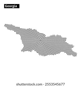 Artistic representation of Georgia's map using dots, showcasing the country's geographic outline and design.