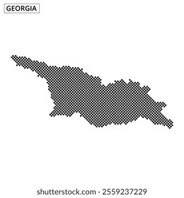 Artistic representation of Georgia's map using dots, showcasing the country's geographic outline and design.