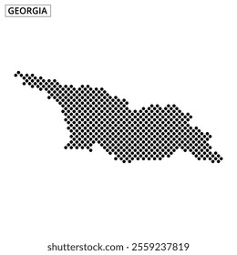 Artistic representation of Georgia's map using dots, showcasing the country's geographic outline and design.