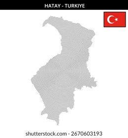 Representação artística de Hatay mostrou com sua bandeira