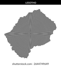 Artistic representation of Lesotho's map with circles.