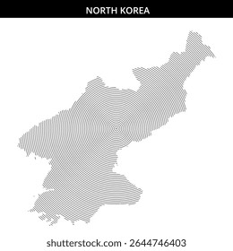 Artistic representation of North Korea using concentric lines.