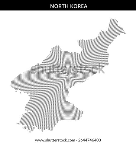 Artistic representation of North Korea using concentric lines.