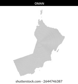 Artistic representation of Oman using circular lines for texture