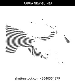 Artistic representation of Papua New Guinea's outline using lines