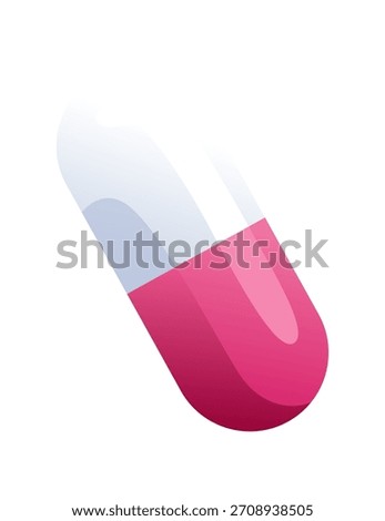 An Artistic Representation of a Pink and White Capsule Illustration