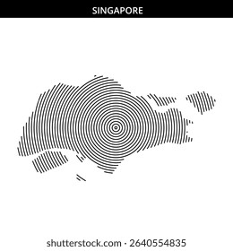 Artistic representation of Singapore using concentric line patterns
