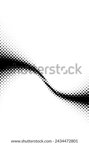 An artistic representation of sound waves depicted in a halftone dot pattern, using black dots on a white background to create a visual rhythm and flow.