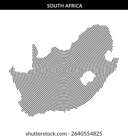An artistic representation of South Africa shaped in spirals.