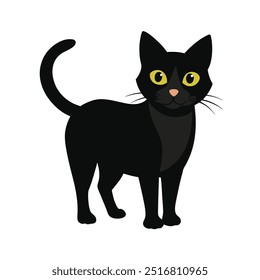 An artistic representation in vector format showcasing the outline of a black cat.