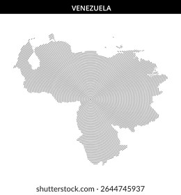 Artistic representation of Venezuela using swirling line patterns.