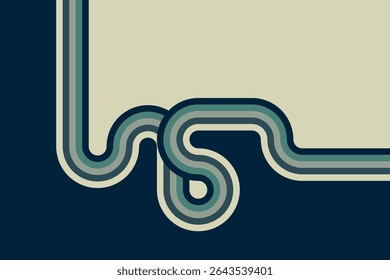 Artistic retro background featuring interwoven striped lines in muted tones