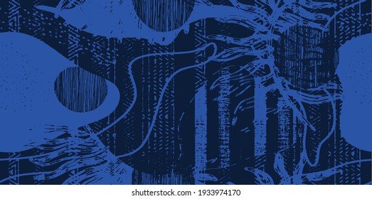 künstlerisches Retro-Geo-Druckmuster Vektorgrafik Brush Streifen Vektor Nahtlose Textilien Texturen Linie Motive Print.  Streifen, Retro-Hintergrund. Line Simple Design.