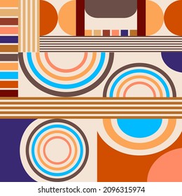 Ein künstlerisches Retro-Muster mit Untertönen der Vintage Bauhaus-Bewegung.
