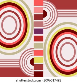 An artistic retro style pattern with undertones of the vintage bauhaus movement.
