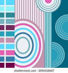 An artistic retro style pattern with undertones of the vintage bauhaus movement.
