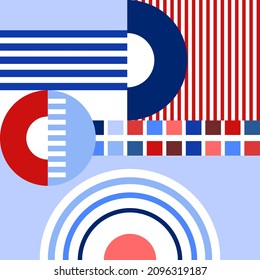 An artistic retro style pattern with undertones of the vintage bauhaus movement.
