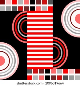 Un patrón artístico de estilo retro con matices del movimiento bauhaus vintage.
