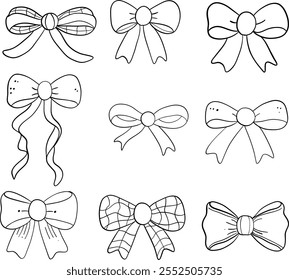 Artistic Ribbon Outline Set Art