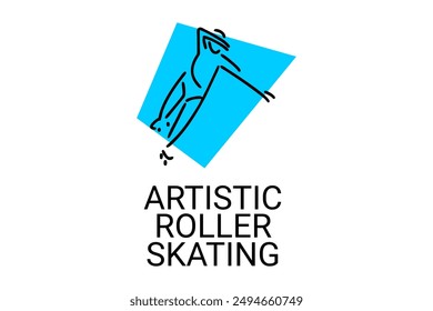 patinaje artístico sobre ruedas sport line icon. un atleta realizando patinaje artístico sobre Vectores. pictograma deportivo, Ilustración vectorial.