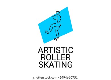 patinaje artístico sobre ruedas sport line icon. un atleta realizando patinaje artístico sobre Vectores. pictograma deportivo, Ilustración vectorial.