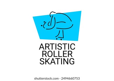 patinaje artístico sobre ruedas sport line icon. un atleta realizando patinaje artístico sobre Vectores. pictograma deportivo, Ilustración vectorial.