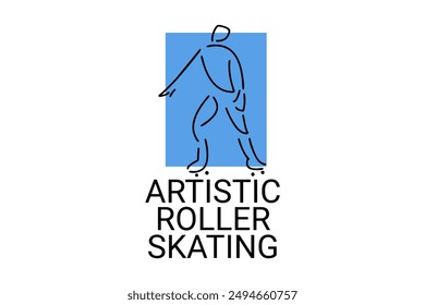 patinaje artístico sobre ruedas sport line icon. un atleta realizando patinaje artístico sobre Vectores. pictograma deportivo, Ilustración vectorial.