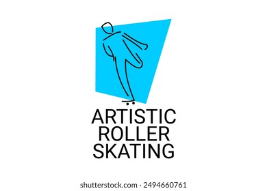 patinaje artístico sobre ruedas sport line icon. un atleta realizando patinaje artístico sobre Vectores. pictograma deportivo, Ilustración vectorial.