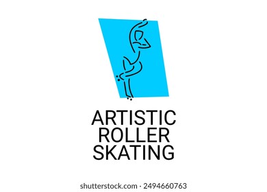 patinaje artístico sobre ruedas sport line icon. un atleta realizando patinaje artístico sobre Vectores. pictograma deportivo, Ilustración vectorial.