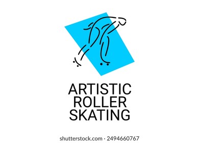 patinaje artístico sobre ruedas sport line icon. un atleta realizando patinaje artístico sobre Vectores. pictograma deportivo, Ilustración vectorial.