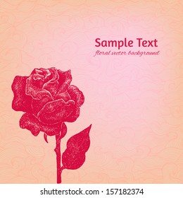 Artistic rose vector patterned background