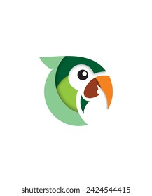 Artistic Round Parrot Design Illustration