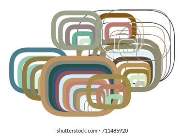 Artistic rounded rectangle background pattern abstract. Vector illustration graphic.