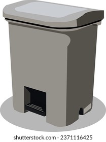 An artistic rubbish bin illustration, showcasing Eco-friendliness with vibrant colors, recycling symbols, and a clean, inviting appearance.