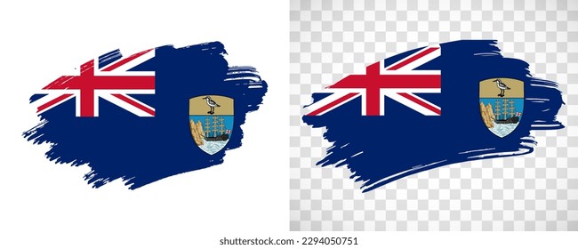 Künstlerische St. Helena-Flagge mit einzeln gestrichener Bürste, strukturiert mit transparentem und festem Hintergrund