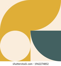 Artistic Scandinavian style poster in trending colors. Geometric pattern for web banner, decor of pillows in the interior, business presentations, corporate identity. Vector graphics.