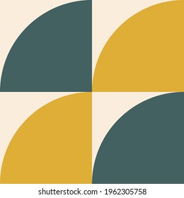 Artistic Scandinavian style poster in trending colors. Geometric pattern for web banner, decor of pillows in the interior, business presentations, corporate identity. Vector graphics.