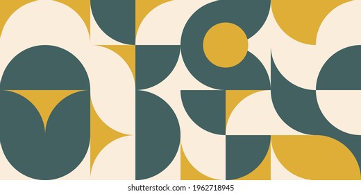 Artistic Scandinavian style poster in trending colors. Geometric pattern for web banner, decor of pillows in the interior, business presentations, corporate identity. Vector graphics.