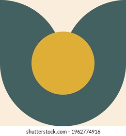 Artistic Scandinavian style poster in trending colors. Geometric pattern for web banner, decor of pillows in the interior, business presentations, corporate identity. Vector graphics.