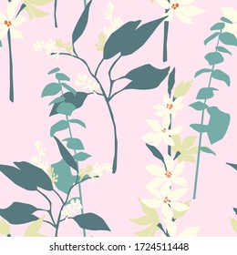 Artistic seamless pattern with abstract flowers. Modern design for paper, cover, fabric, interior decor and other users.