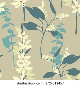Artistic seamless pattern with abstract flowers. Modern design for paper, cover, fabric, interior decor and other users.