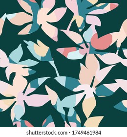 Artistic seamless pattern with abstract flowers. Modern design for paper, cover, fabric, interior decor and other users.