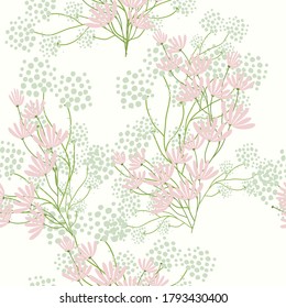 Artistic seamless pattern with abstract flowers. Modern design for paper, cover, fabric, interior decor and other users.