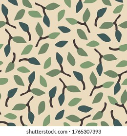 Artistic seamless pattern with abstract leaves. Modern design for paper, cover, fabric, interior decor and other users.