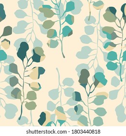Artistic seamless pattern with abstract leaves. Modern design for paper, cover, fabric, interior decor and other users.